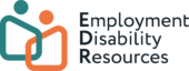 Logo for Employment Disability Resources featuring two abstract icons of persons in wheelchairs.