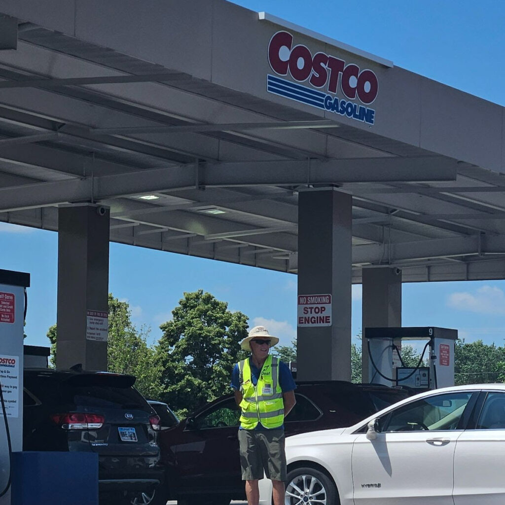 David Hoffman working as a gas station attendant at Costco.